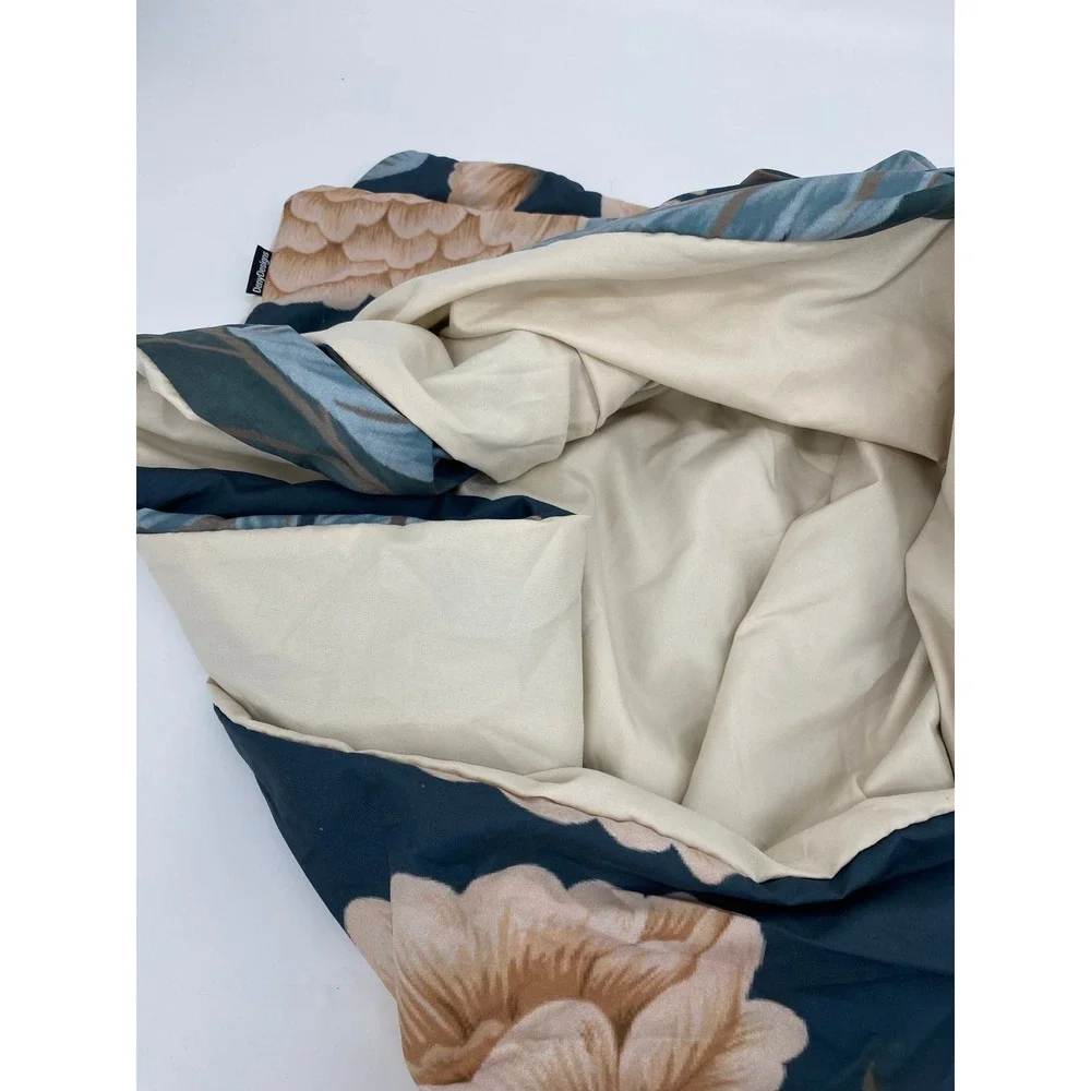 Deny‎ Designs Twin XL Duvet Cover Floral Bird Blue Beige Botanical Bedding
